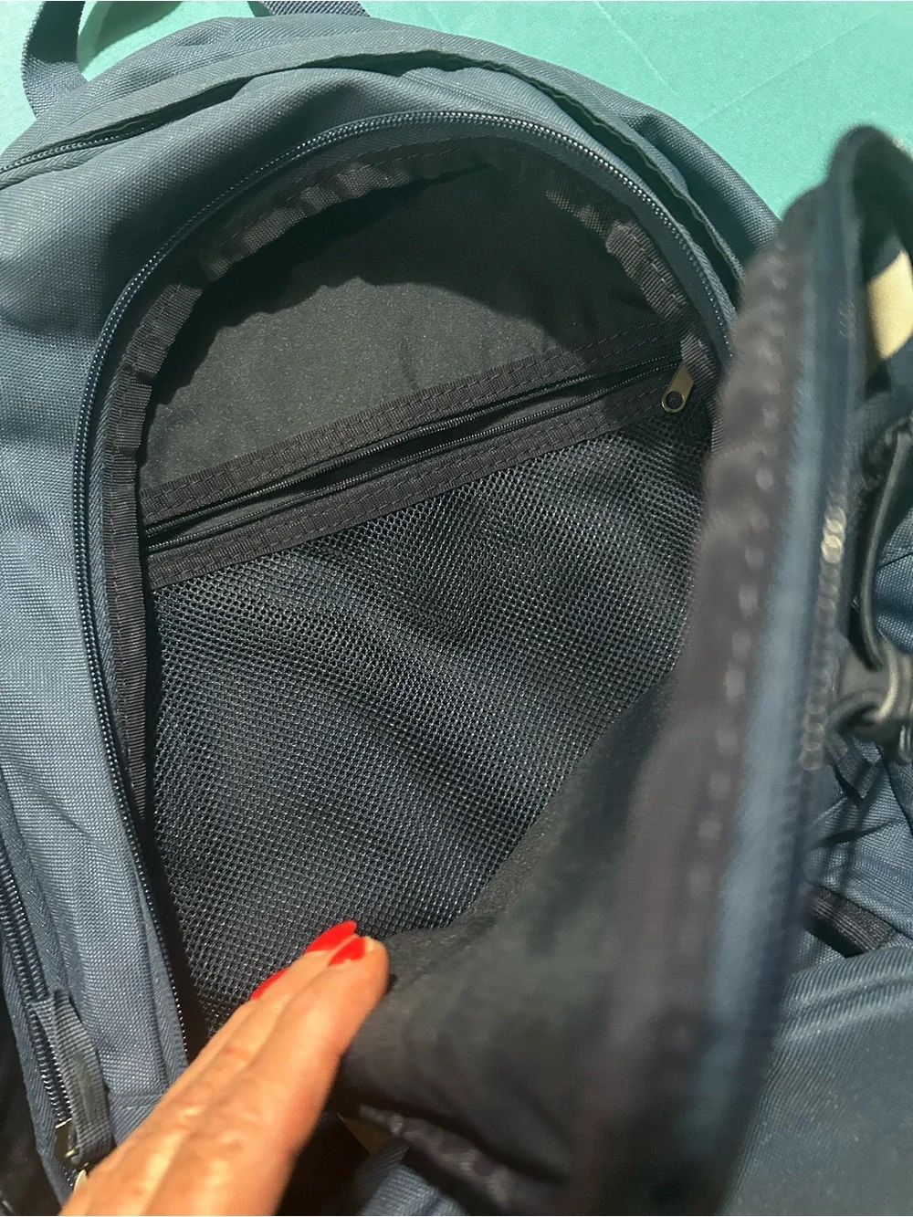 Nike Navy and white Men's Backpack with Front Bungee